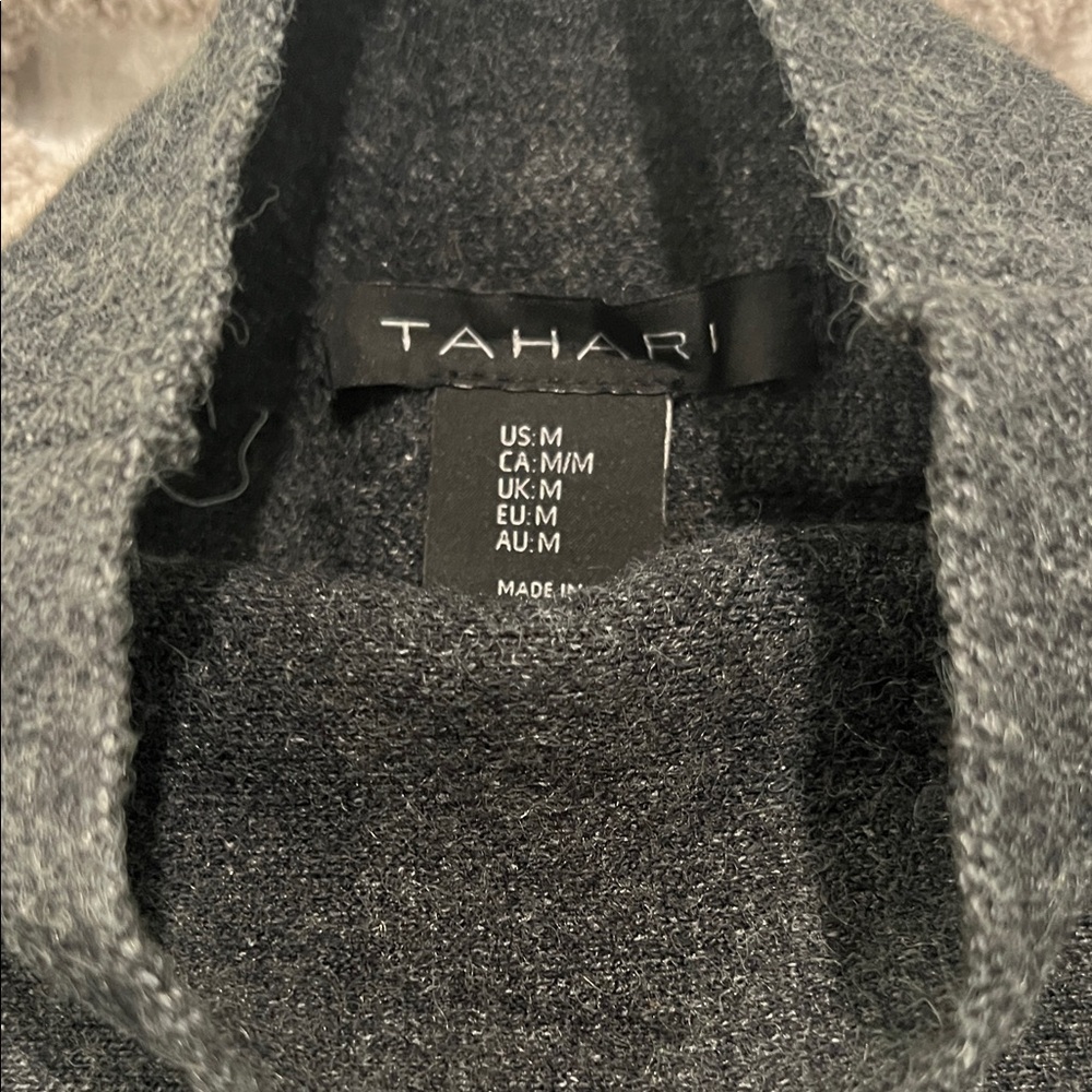 Tahari Charcoal Knit Top